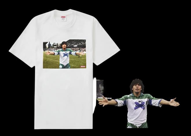 Supreme Maradona White  T Shirt