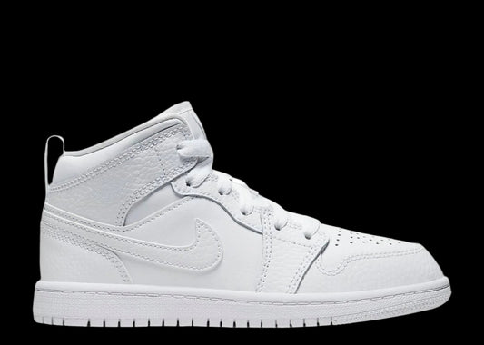 Jordan 1 Mid Triple White